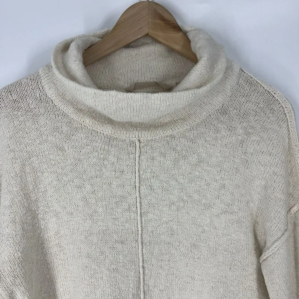 Soft Surroundings Sweater Size XS Ivory Vida Cowl Neck Knit Beach Dolman Sleeve